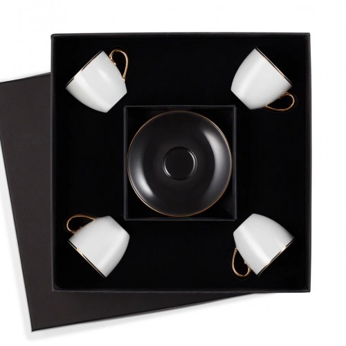 Selamlique 4'lü Klasik Siyah Türk Kahvesi Fincanları