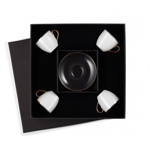 Selamlique 4'lü Klasik Siyah Türk Kahvesi Fincanları