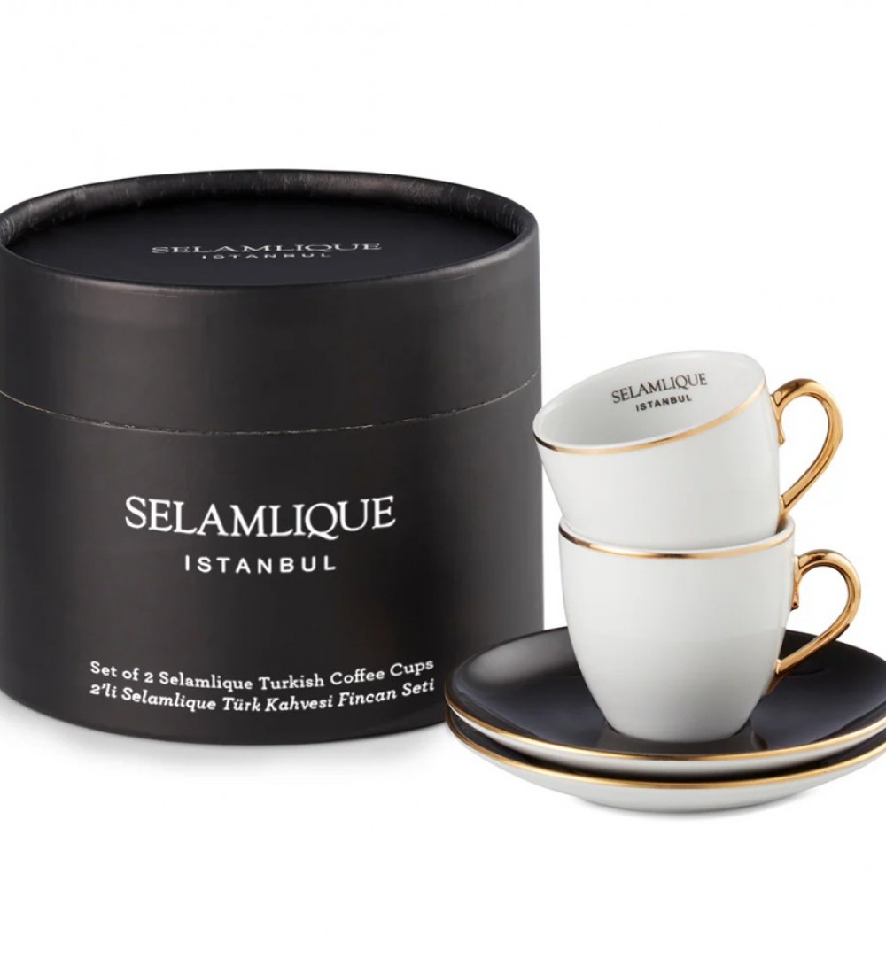 Selamlique  4'lü Klasik Mercan Türk Kahvesi Fincanları