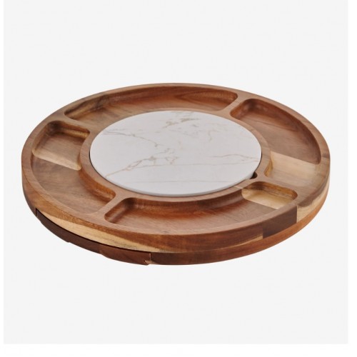 Chiara Aalessi  Kahverengi Ahşap Peynir Sunum Tabağı Acacia Elegance Collection