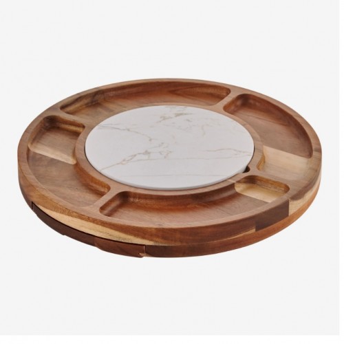 Chiara Aalessi  Kahverengi Ahşap Peynir Sunum Tabağı Acacia Elegance Collection