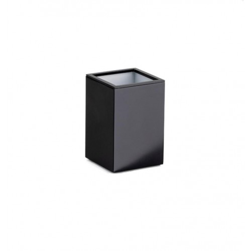 SYSTEM Tezgah Üstü Mat Siyah Diş Fırçalık 100x60x60 mm