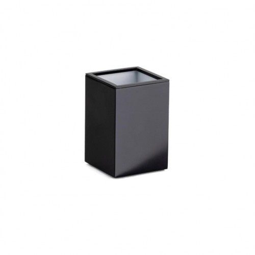 SYSTEM Tezgah Üstü Mat Siyah Diş Fırçalık 100x60x60 mm