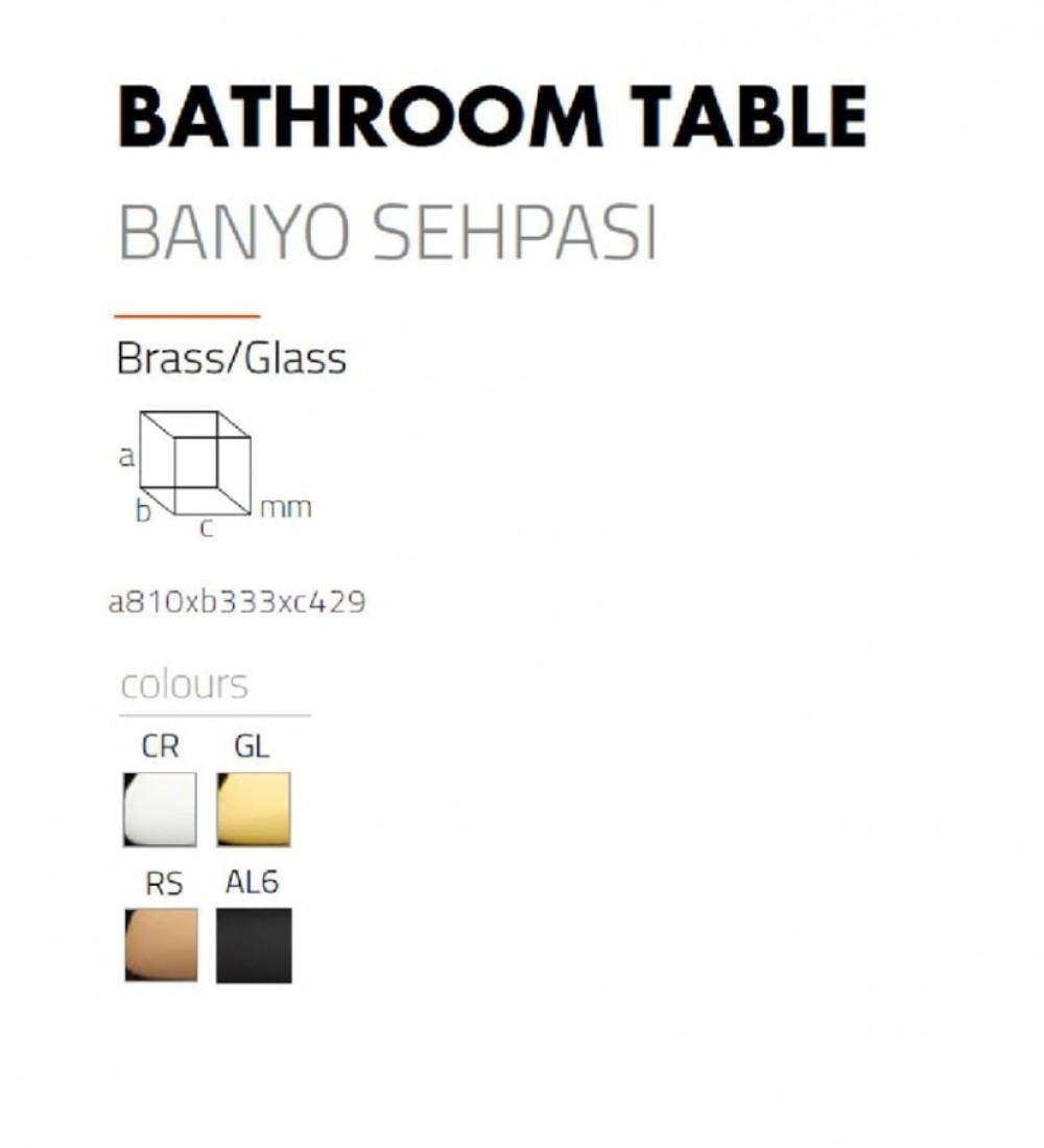 SYSTEM Hareketli Banyo Sehpası Gold 810x333x429 mm