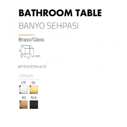 SYSTEM Hareketli Banyo Sehpası Gold 810x333x429 mm