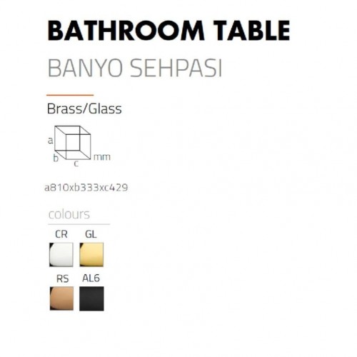 SYSTEM Hareketli Banyo Sehpası Gold 810x333x429 mm