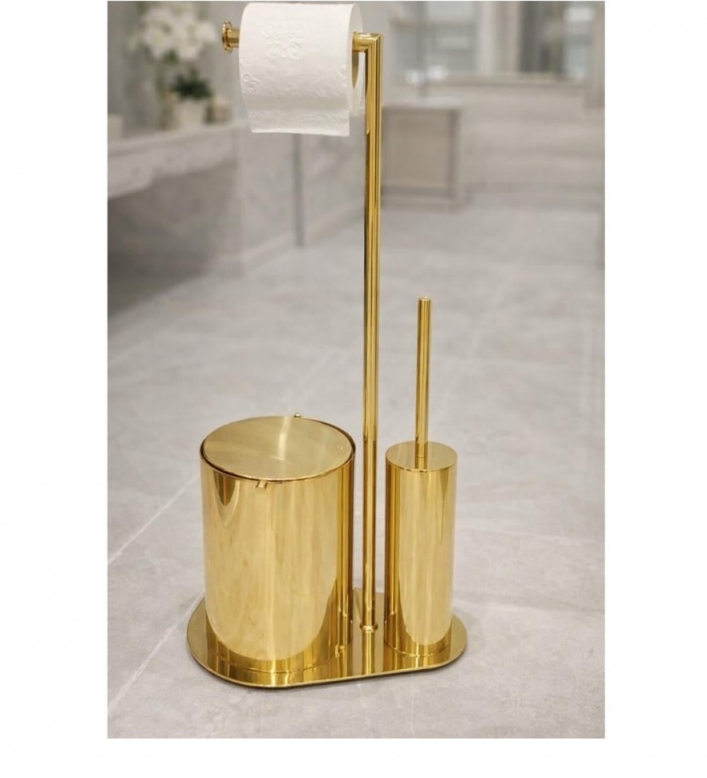 SYSTEM  Banyo 3'lü Hareketli Wc Set Altın 71x33x21 cm