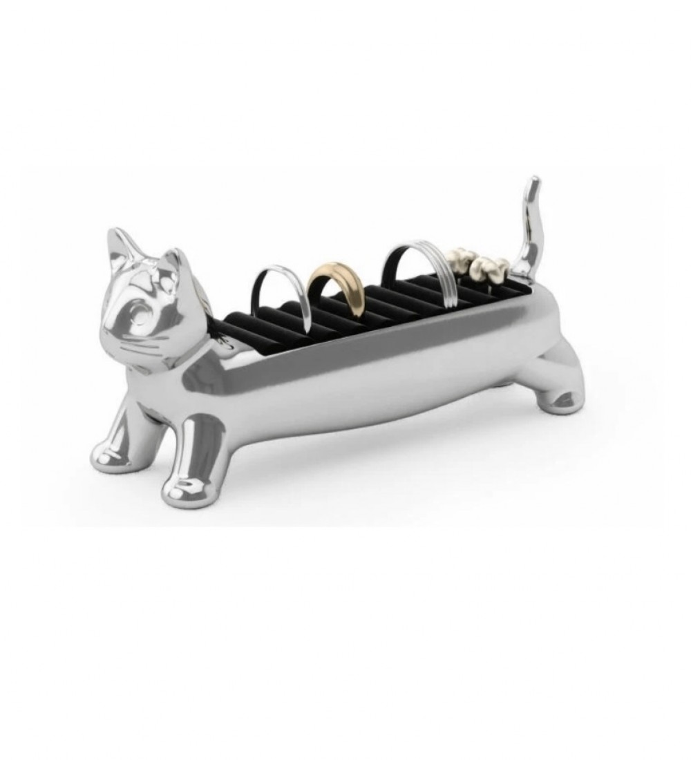 SYSTEM  Alı Cat Yüzük Tutucu Krom Renk 4x5,5x12 cm