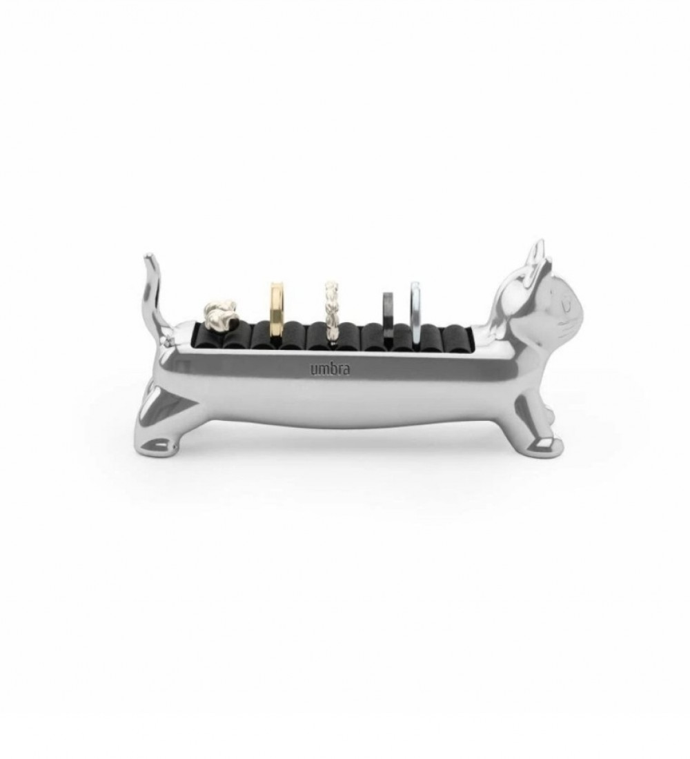 SYSTEM  Alı Cat Yüzük Tutucu Krom Renk 4x5,5x12 cm