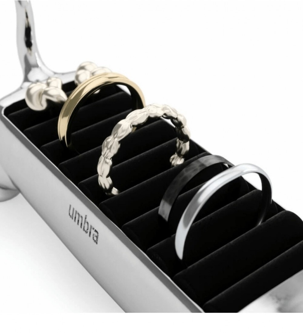 SYSTEM  Alı Cat Yüzük Tutucu Krom Renk 4x5,5x12 cm