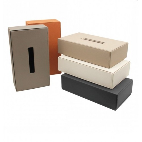 SYSTEM Dikdörtgen Deri Selpak Mendil Kutusu – Taupe 