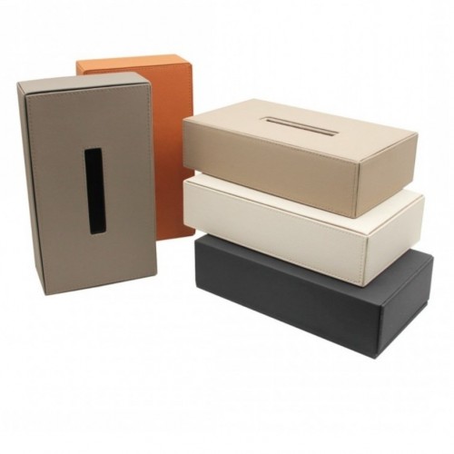 SYSTEM Dikdörtgen Deri Selpak Mendil Kutusu – Taupe 