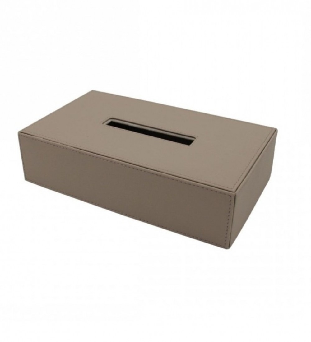 SYSTEM Dikdörtgen Deri Selpak Mendil Kutusu – Taupe 