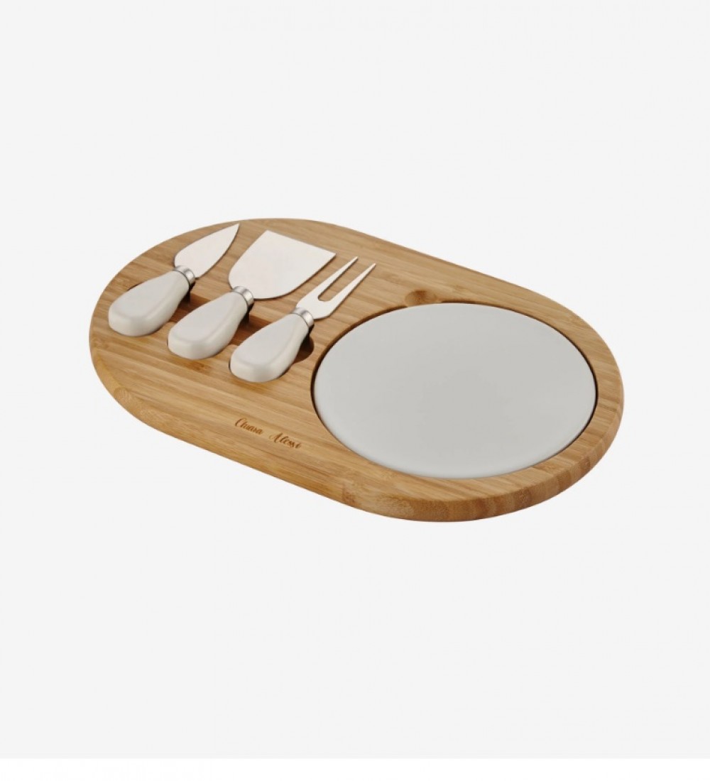Chiara Alessi Kahverengi Ahşap Peynir Sunum Tabağı Acacia Elegance Collection