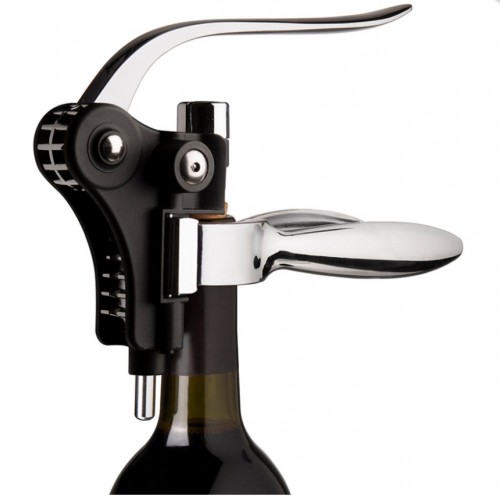 Vacu Vin Kaldıraçlı Tirbuşon Yatay, Paslanmaz Çelik, Siyah, Kutulu (66514606)