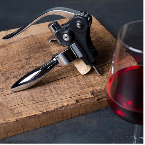 Vacu Vin Kaldıraçlı Tirbuşon Yatay, Paslanmaz Çelik, Siyah, Kutulu (66514606)