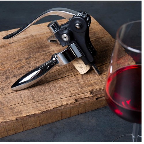 Vacu Vin Kaldıraçlı Tirbuşon Yatay, Paslanmaz Çelik, Siyah, Kutulu (66514606)
