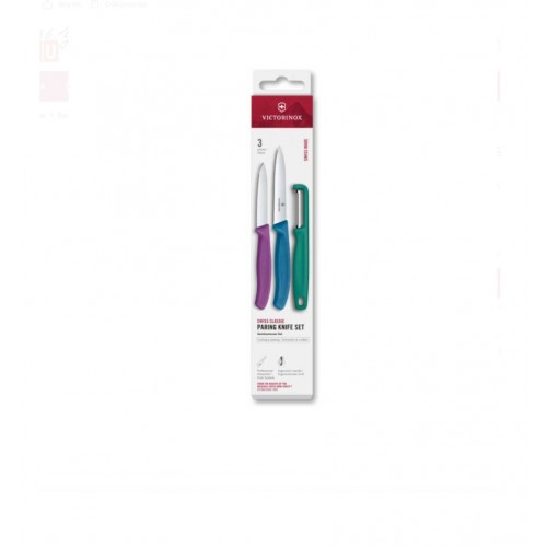 Victorinox 6.7116.33C1 Swiss Classic 3lü Bıçak ve Soyacak Set, Renkli
