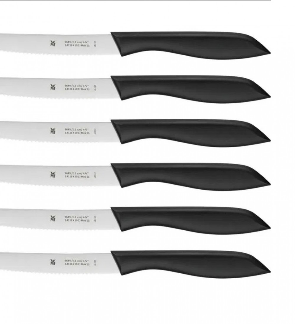 WMF Tırtıklı Soyma Bıçak Seti Siyah 6 Parça