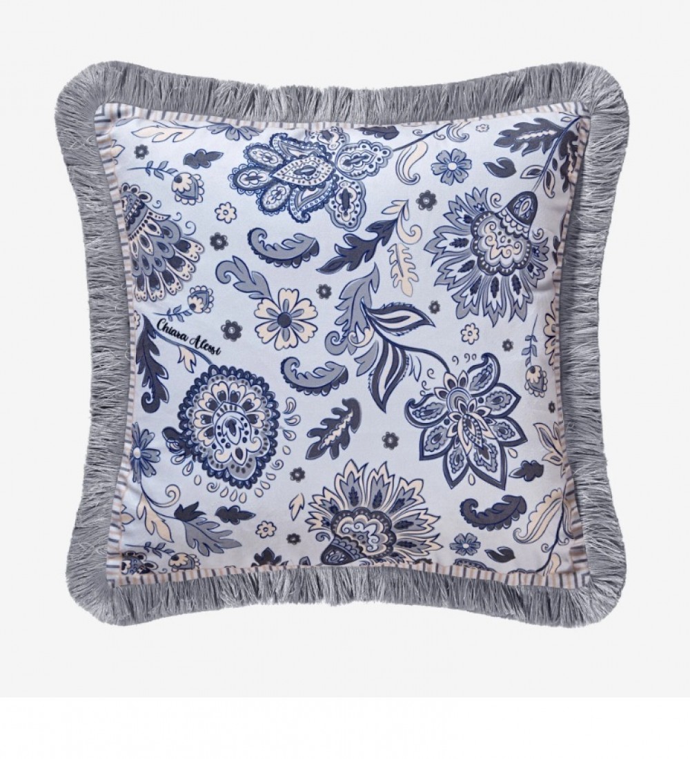 Chiara Alessi Bej Kadife Dekoratif Yastık 45X45 Cm Lily Collection by