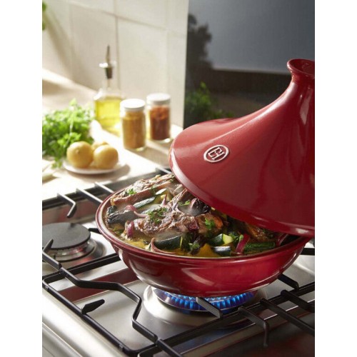 Emile Henry Ateşe Dayanıklı Tajin 32 cm 5 Lt Kırmızı/Burgundy