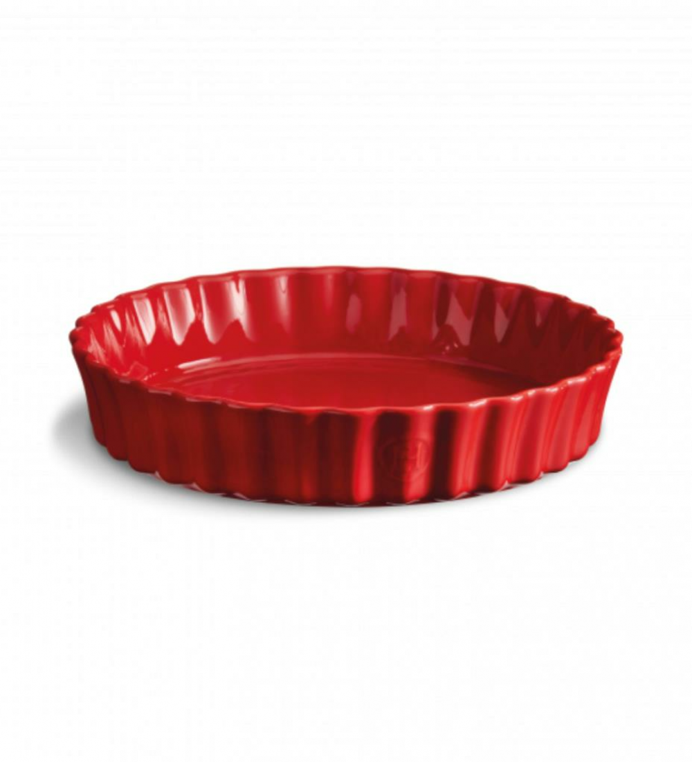 Emile Henry Tart-Börek-Flan Kabı Yuvarlak 32 cm Kırmızı/Burgundy