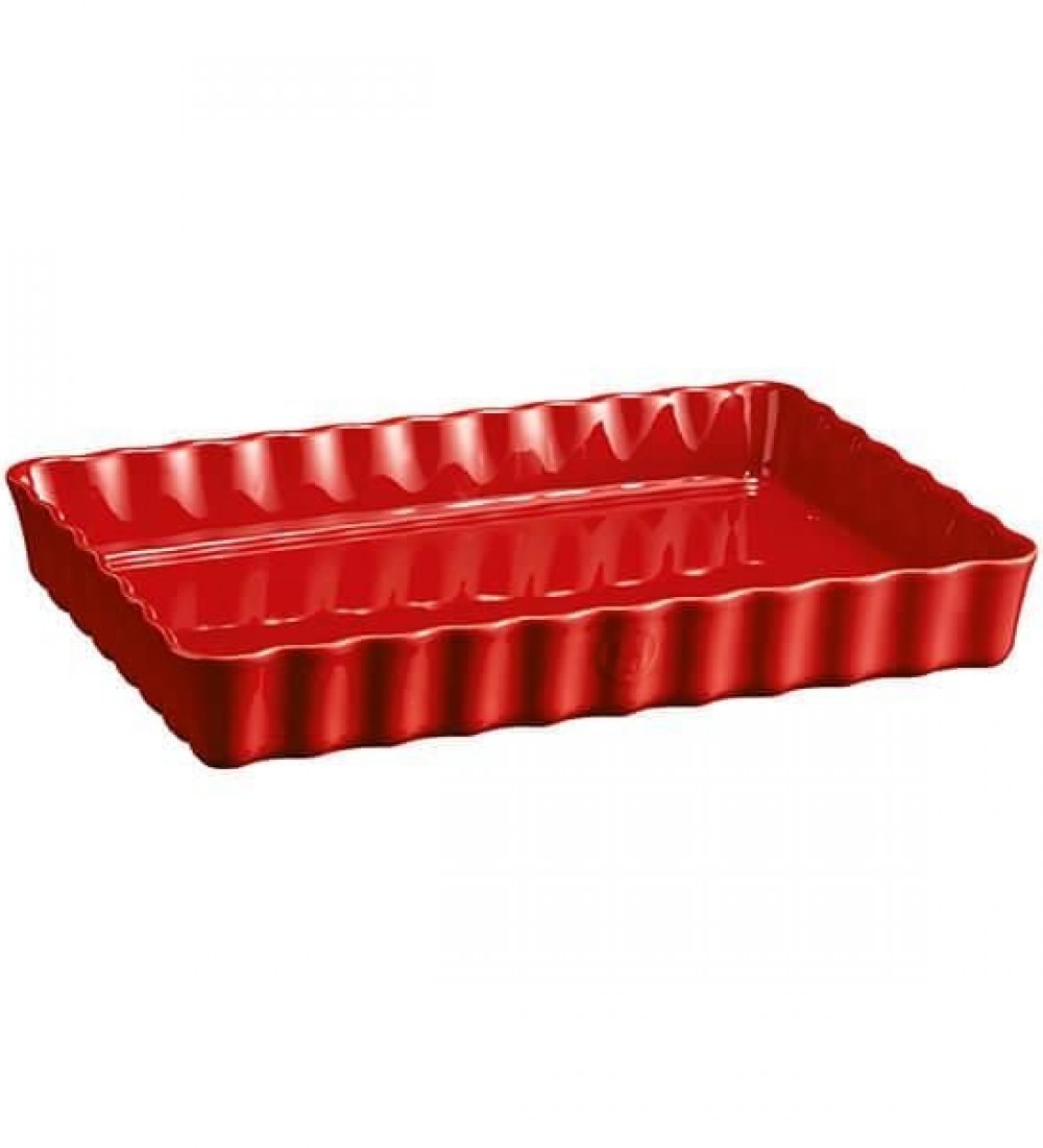 Emile Henry Tart-Börek-Fırın Kabı Dikdörtgen 33 x 24 cm Kırmızı/Burgundy