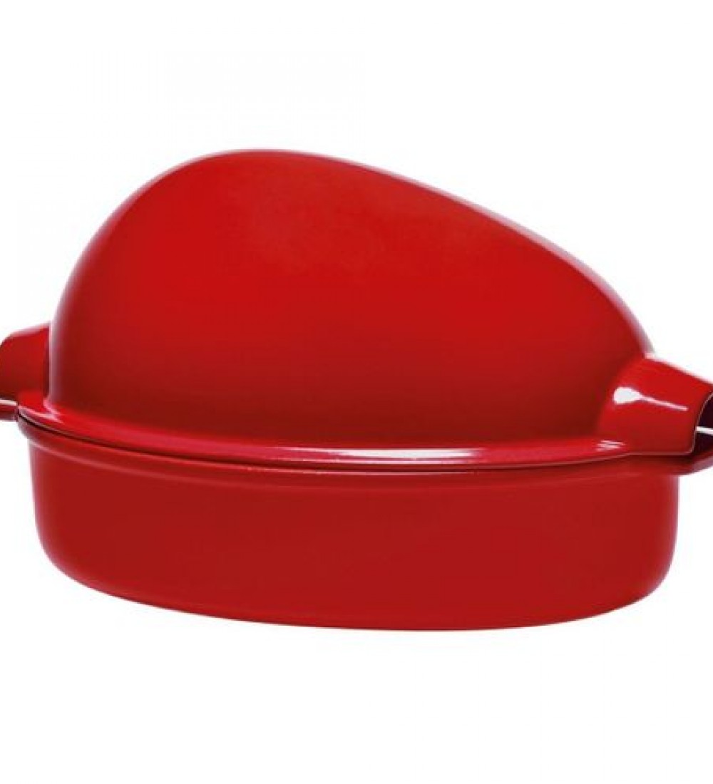 Emile Henry Fırın Kabı Yuvarlak Et/Tavuk/Hindi Pişime 4,5 Lt Kırmızı/Burgundy