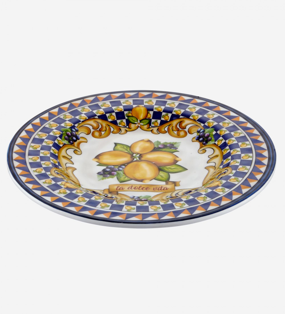 Capri Kırmızı Limon Buketi Tabak 21,5cm