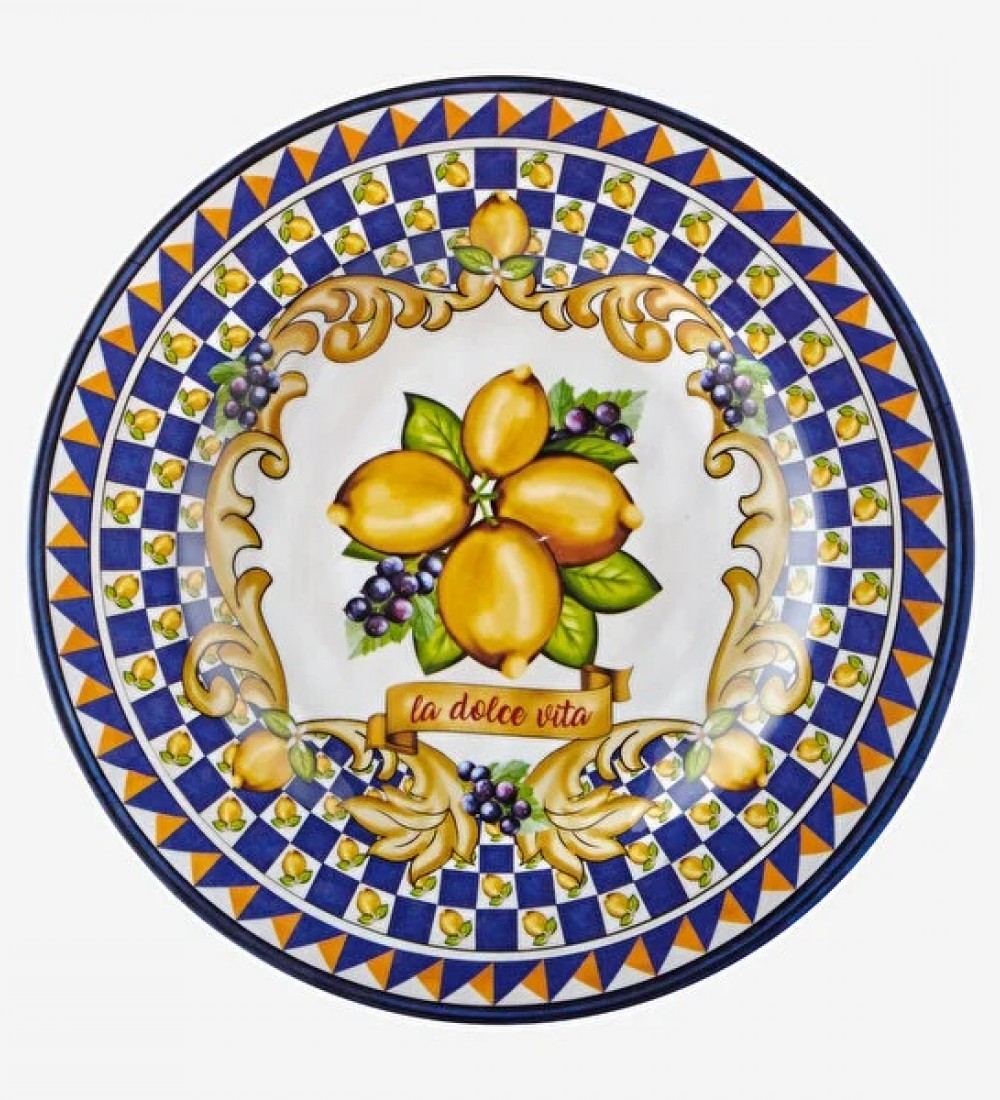 Capri Kırmızı Limon Buketi Tabak 21,5cm