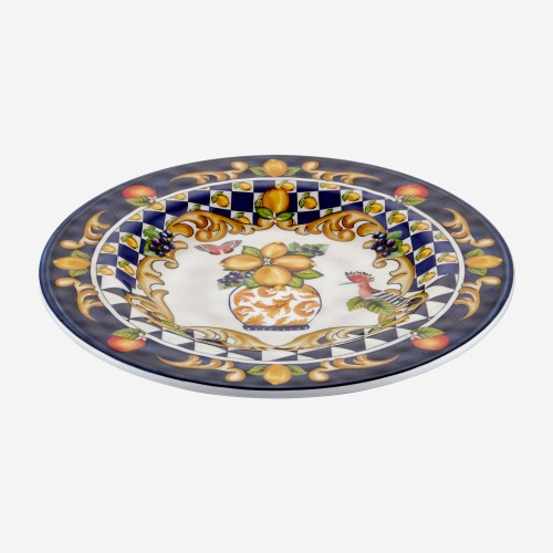 Capri Mavi Vazo Desenli Tabak 21,5cm