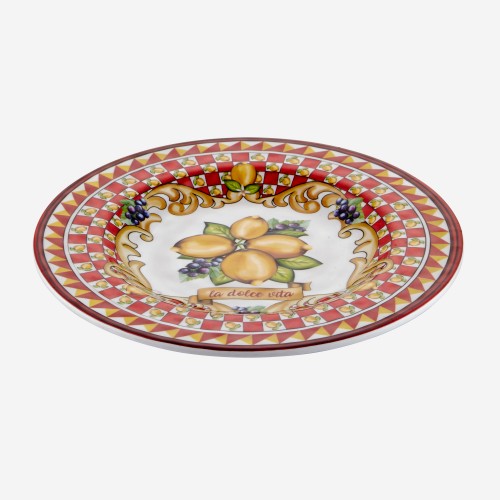 Capri Kırmızı Limon Buketi Tabak 21,5cm