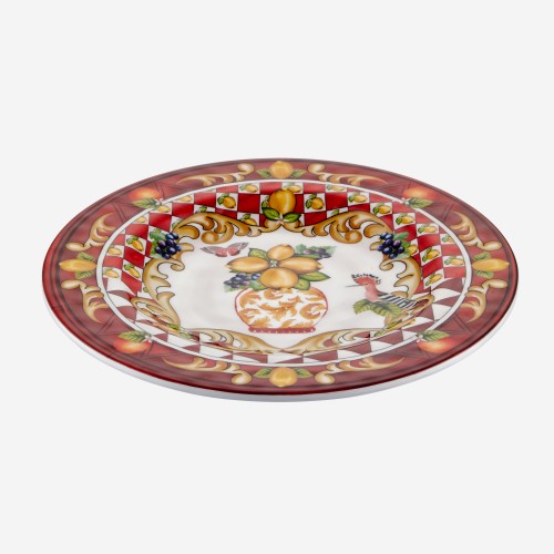 Capri Kırmızı Vazo Desenli Tabak 21,5cm