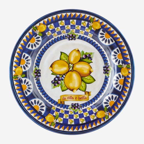 Capri Mavi Limon Buketi Yemek Tabağı 28cm