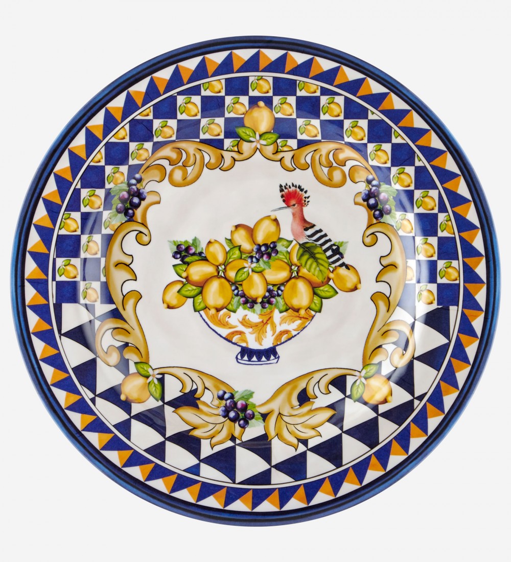 Capri Mavi Goblet Desenli Yemek Tabağı 28cm