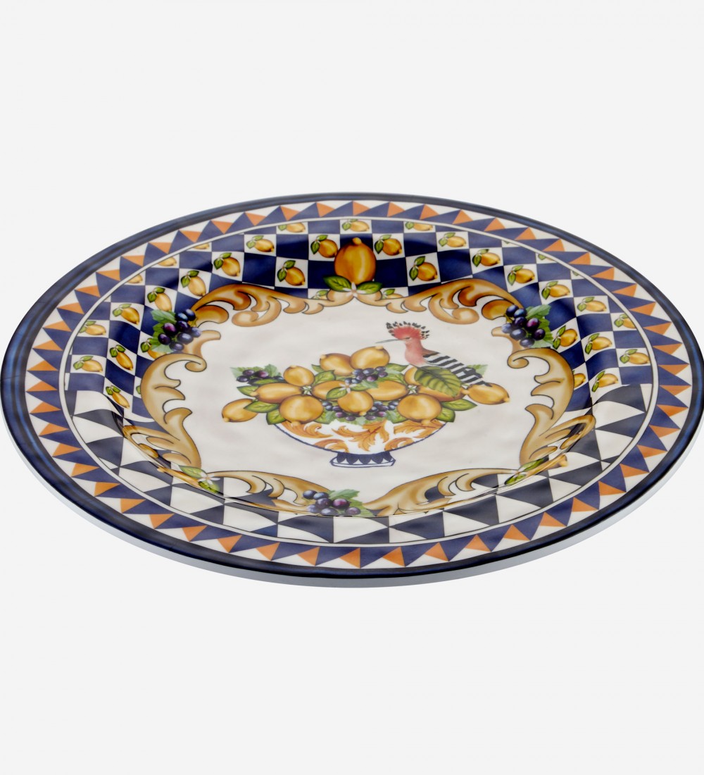 Capri Mavi Goblet Desenli Yemek Tabağı 28cm