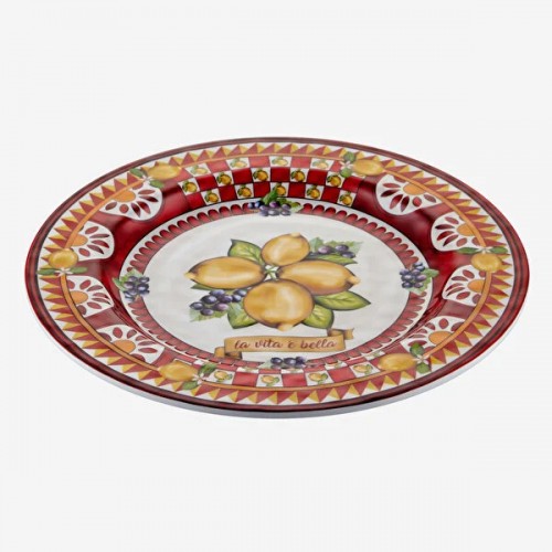 Capri Kırmızı Limon Buketi Tabak 21,5cm