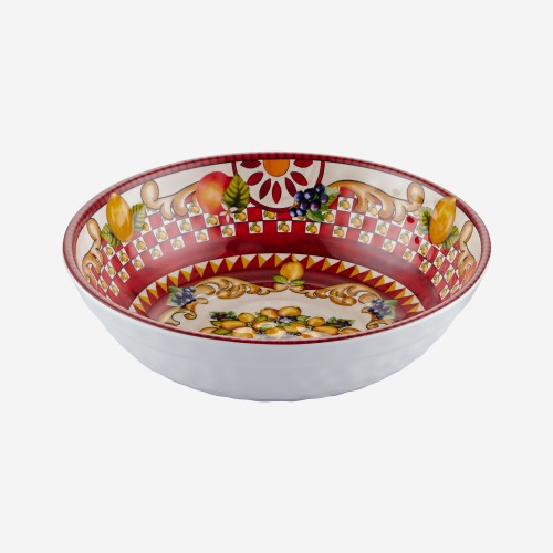 Capri Kırmızı Goblet Desenli Kase 20cm