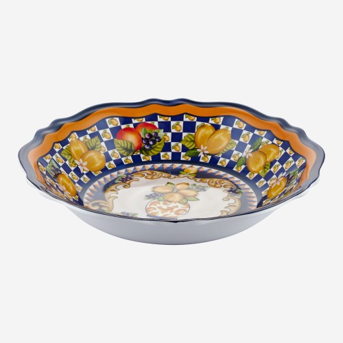 Capri Mavi Vazo Desenli Servis Kasesi 35cm