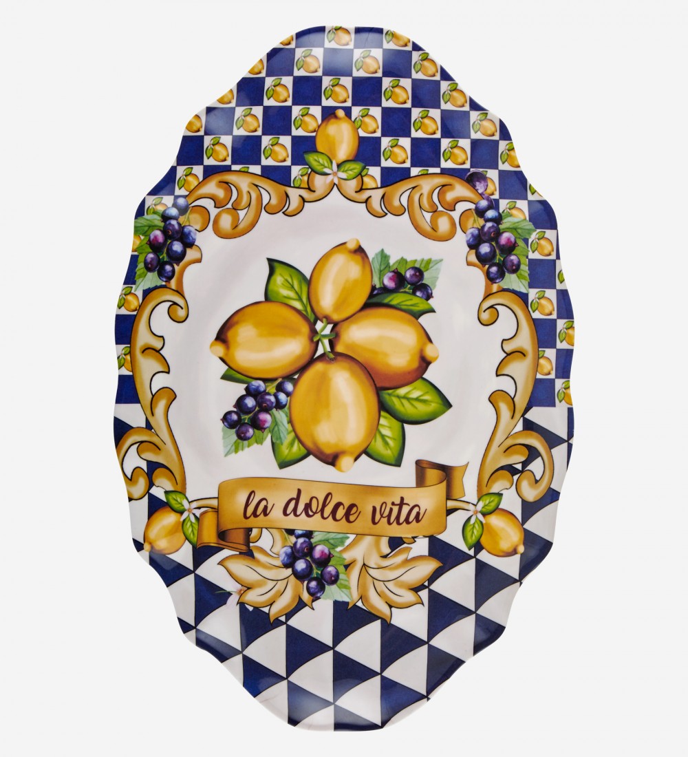 Capri Mavi Limon Buketi Meze Tabağı 7'li Set