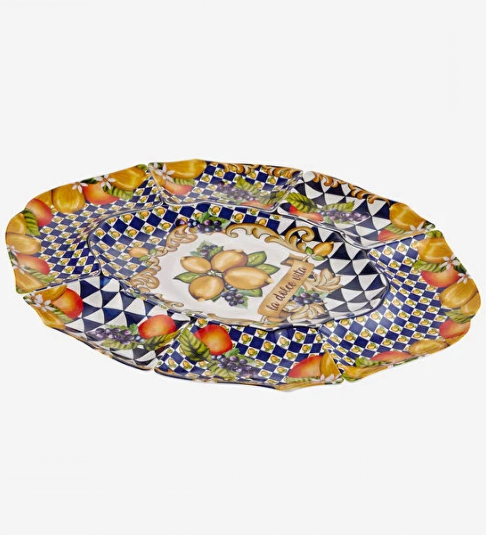 Capri Mavi Limon Buketi Meze Tabağı 7'li Set