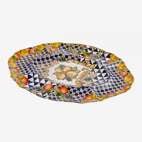 Capri Mavi Limon Buketi Meze Tabağı 7'li Set