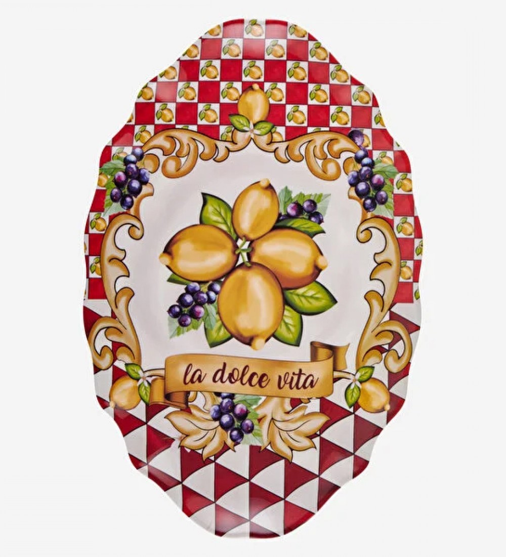 Capri Kırmızı Limon Buketi Meze Tabağı 7'li Set