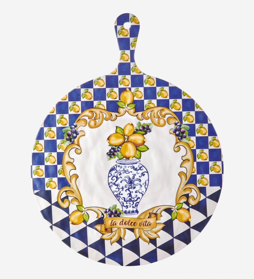 Capri Mavi Vazo Desenli Kesme Tahtası 41cm