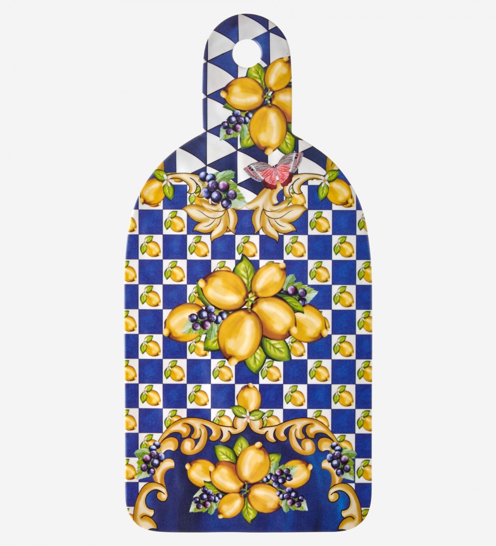 Capri Mavi Limon Buketi Kesme Tahtası 34cm