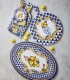 Capri Mavi Limon Buketi Kesme Tahtası 34cm
