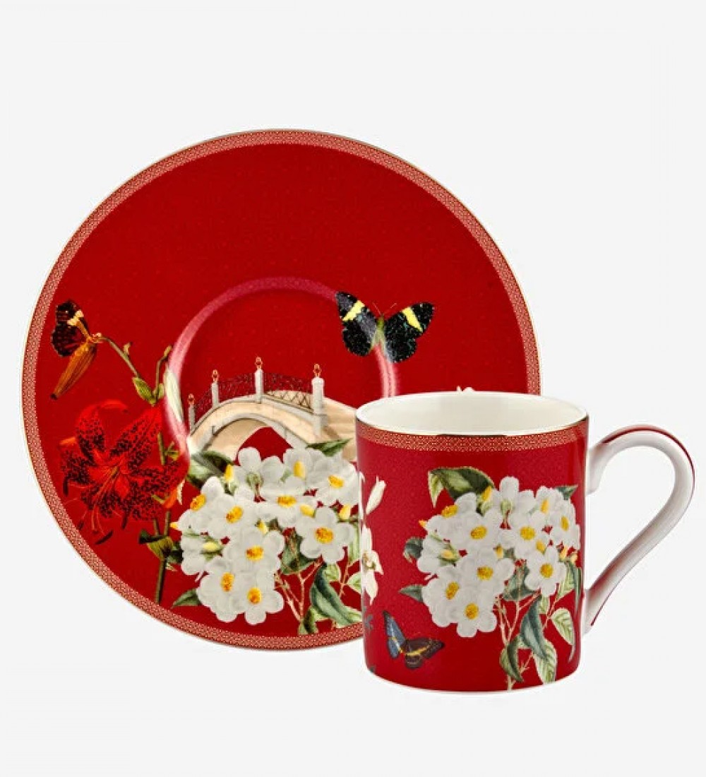 BUTTERFLY WALLEY KIRMIZI / 6'LI TÜRK KAHVESİ FİNCAN SETİ