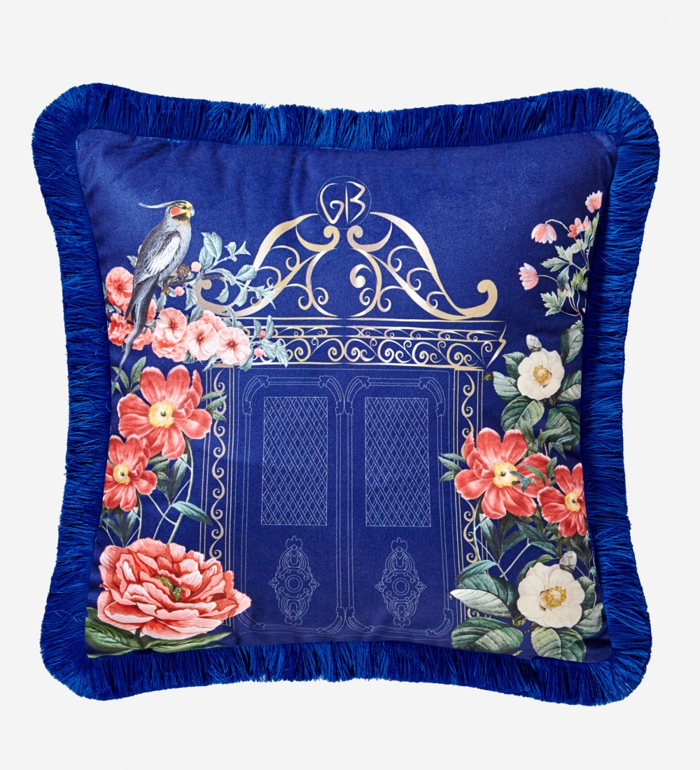 MAGIC GARDEN LACİVERT KADİFE YASTIK 45*45 CM  