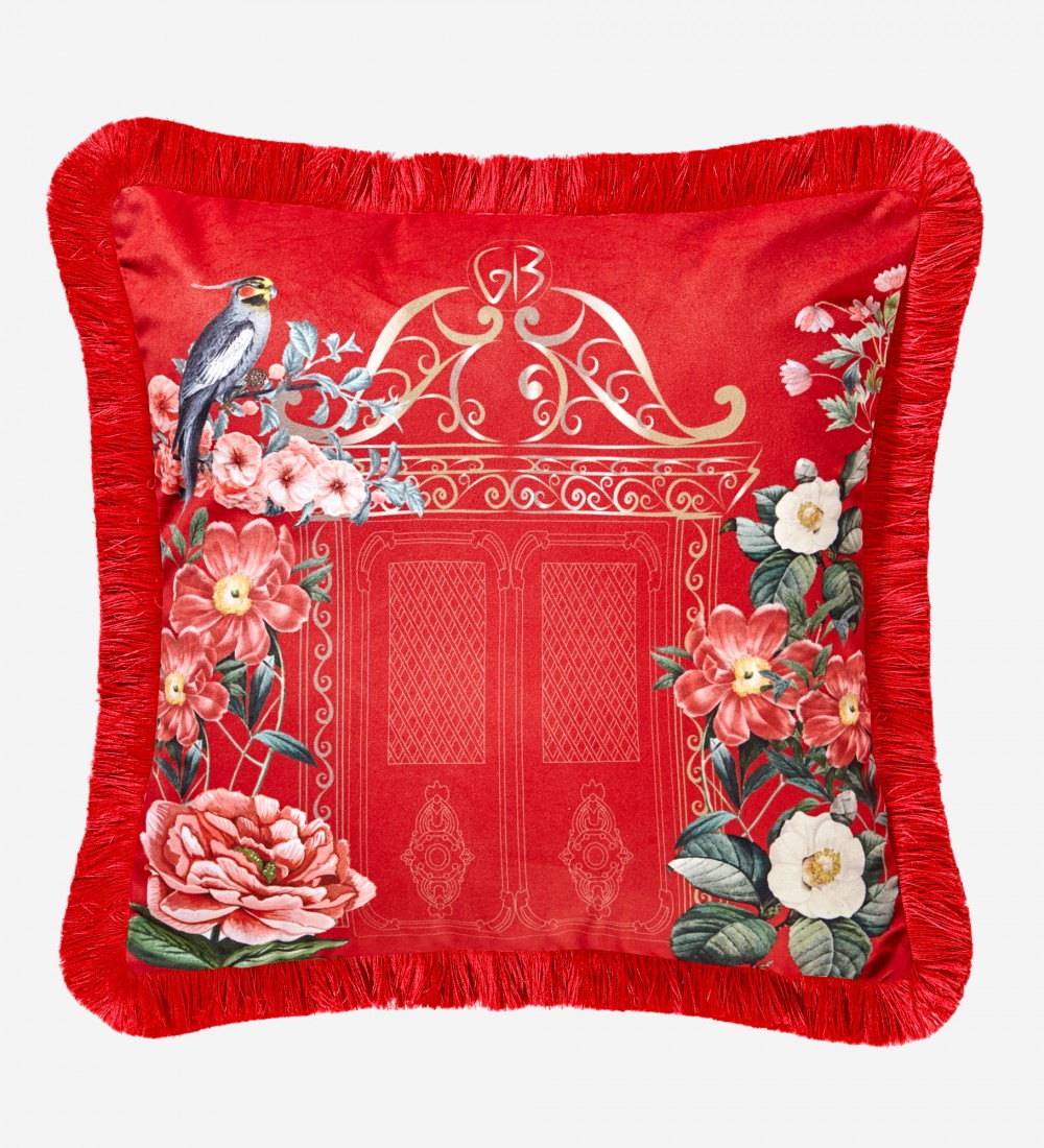 MAGIC GARDEN KIRMIZI KADİFE YASTIK 45*45 CM 