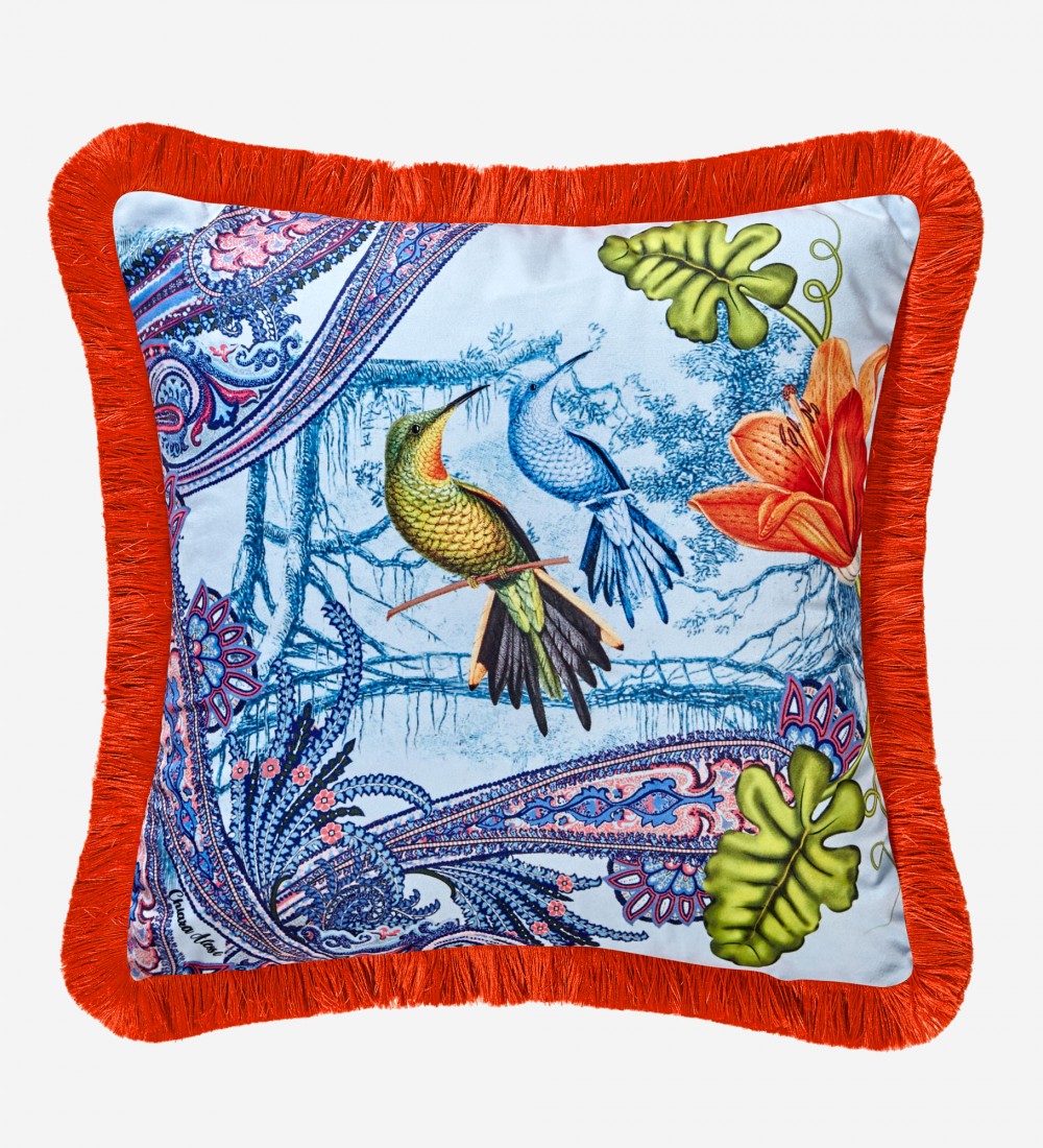 MAGIC GARDEN TURKUAZ KADİFE YASTIK 45*45 CM 
